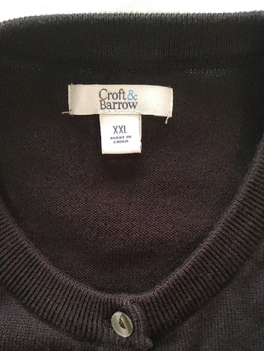 croft & barrow Black Button-Front Women's Cardigan - Picture 2 of 4